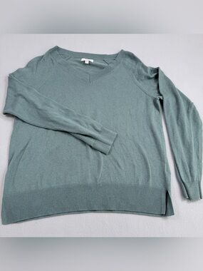 Lucky Brand Sage Green V-Neck Sweater Womens Size M
